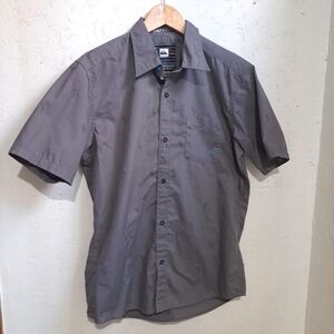 Quiksilver | Men's Gray Short button down short Sleeve Shirt